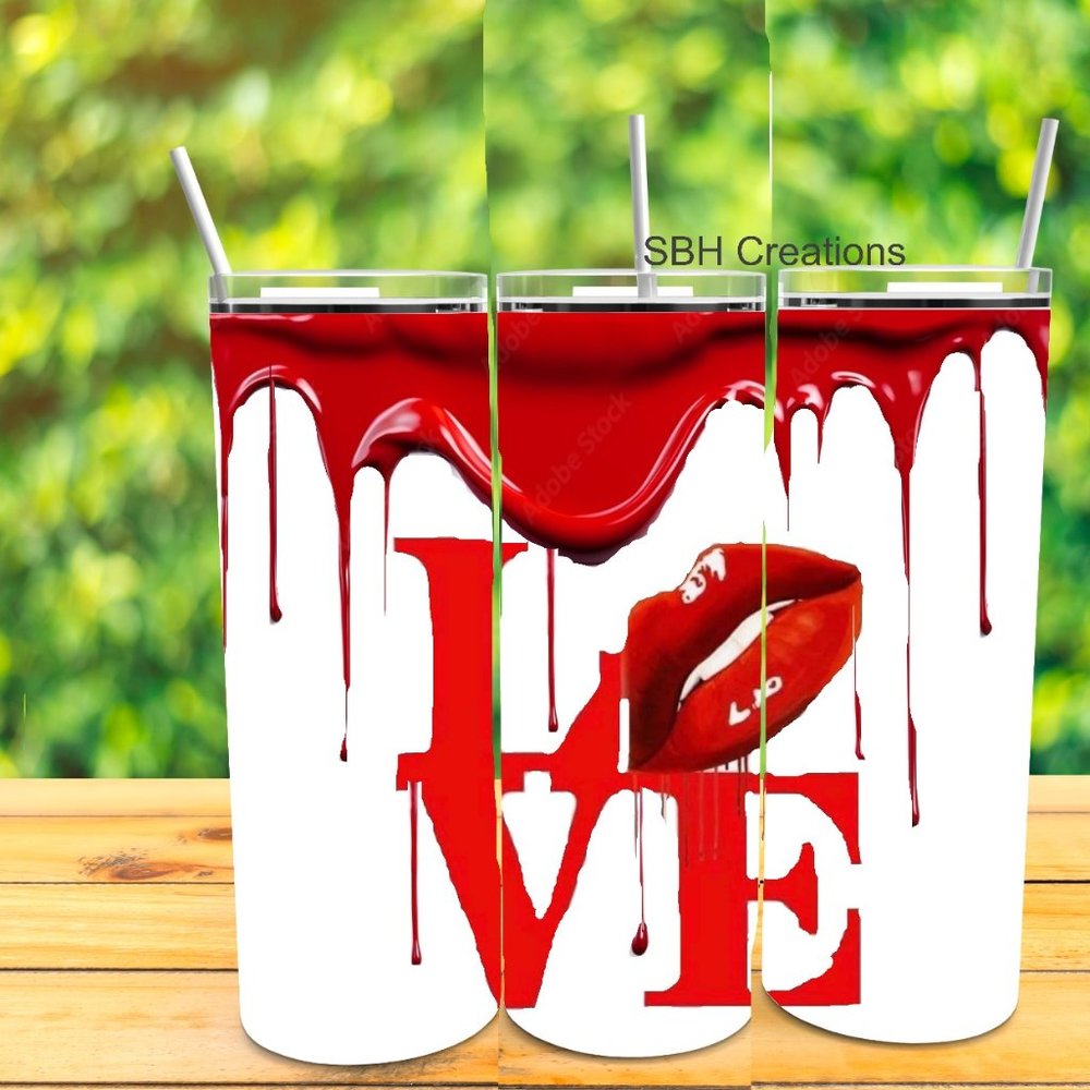 20 oz Red Love insulated tumbler